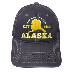 The Great Land Alaska Est. 1959 Strapback Baseball Cap Gray OS Arctic Circle
